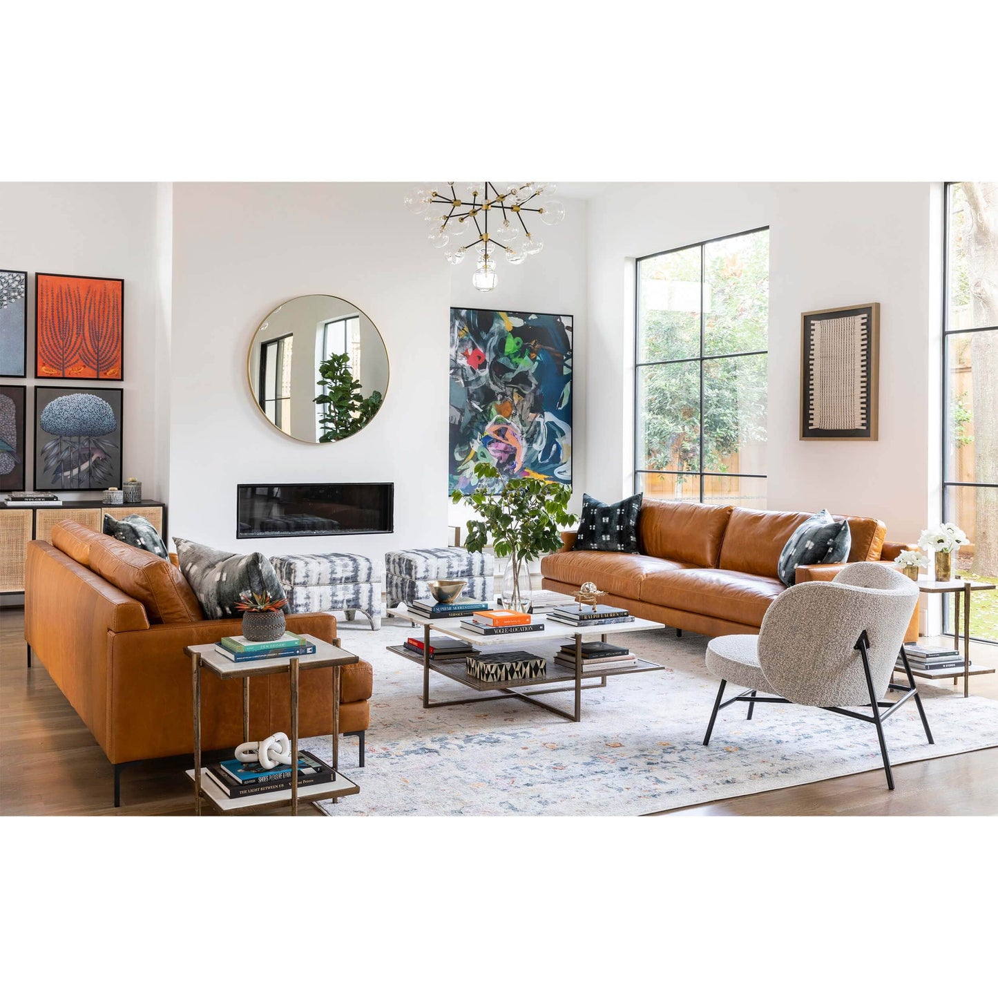 Ansel Leather Sofa, Oil Buffalo Camel Sofas