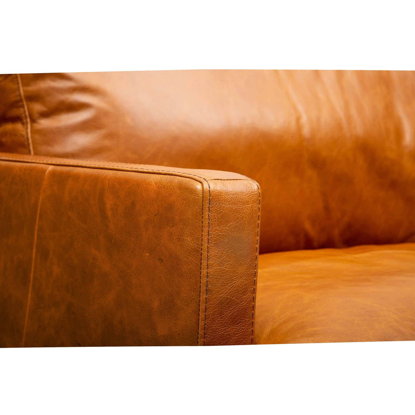Ansel Leather Sofa, Oil Buffalo Camel Sofas
