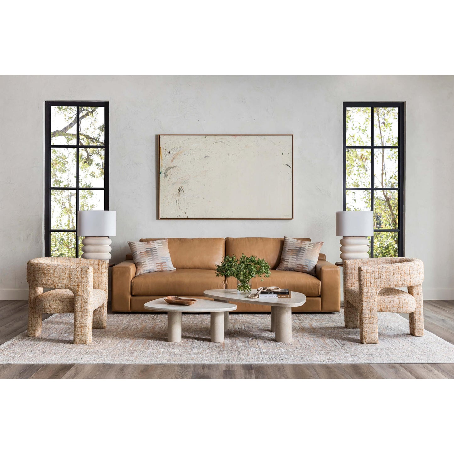 Axel Leather Sofa, Landry Fawn Sofas