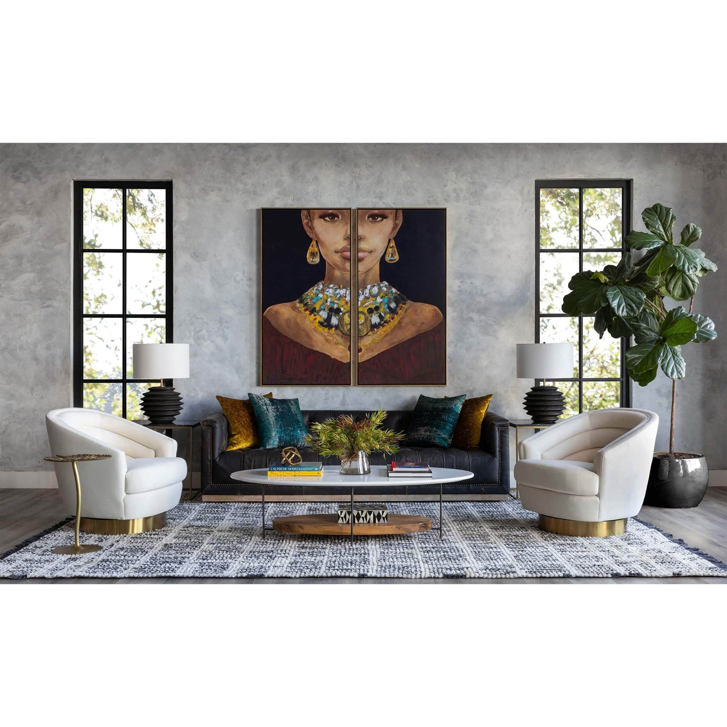 Maxx Leather Sofa, Destroyed Black by Four Hands Sofas