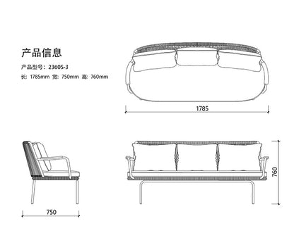 2360S-seven seat sofa