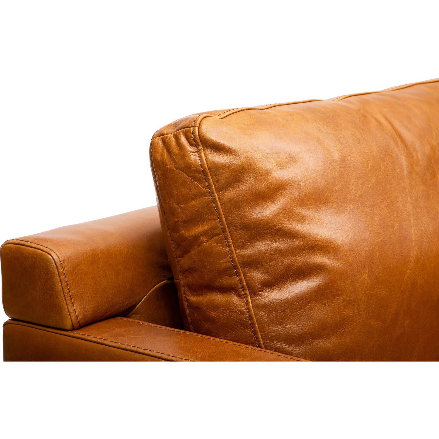 Ansel Leather Sofa, Oil Buffalo Camel Sofas