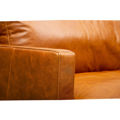 Ansel Leather Sofa, Oil Buffalo Camel Sofas