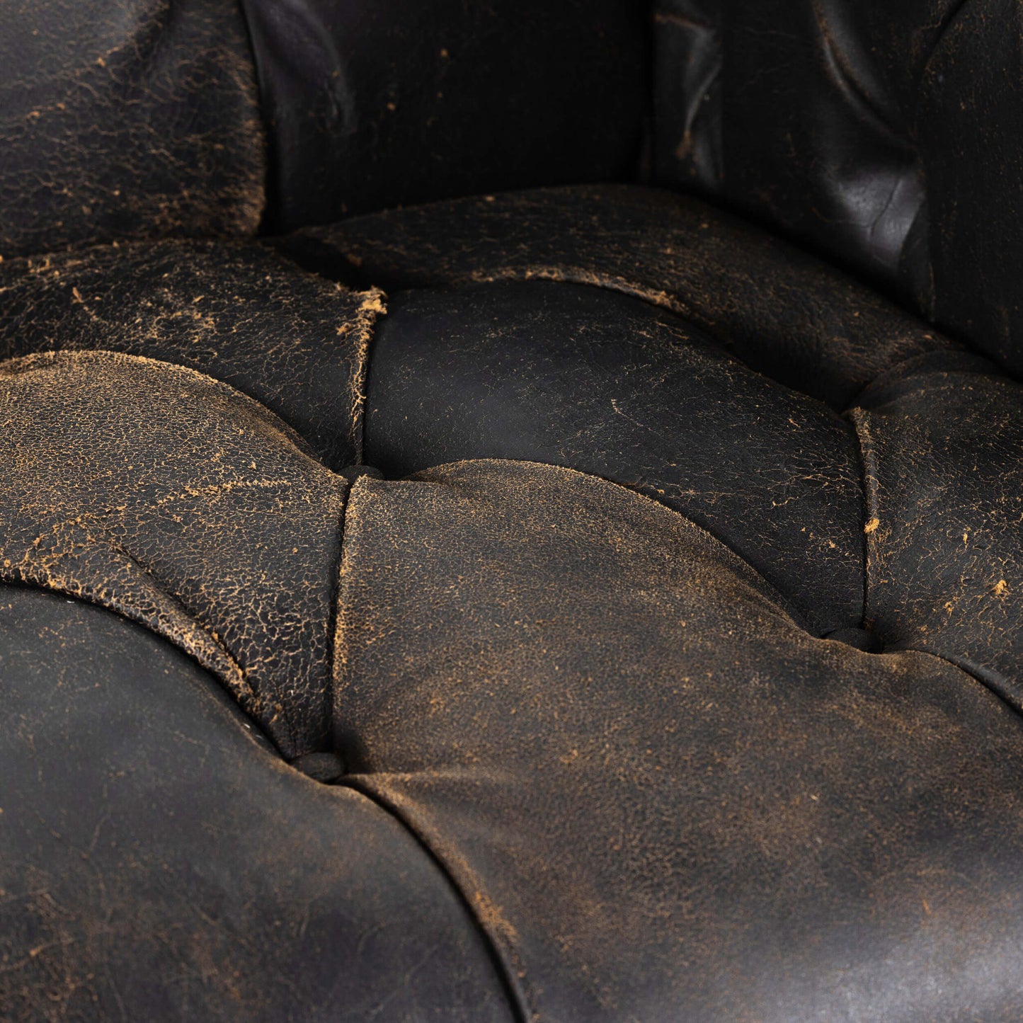 Maxx Leather Sofa, Destroyed Black by Four Hands Sofas