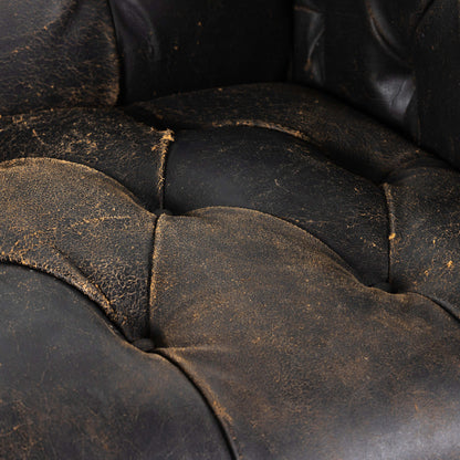 Maxx Leather Sofa, Destroyed Black by Four Hands Sofas