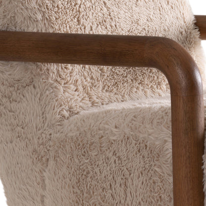 Muir Swivel Chair, Furry Vanilla Chairs