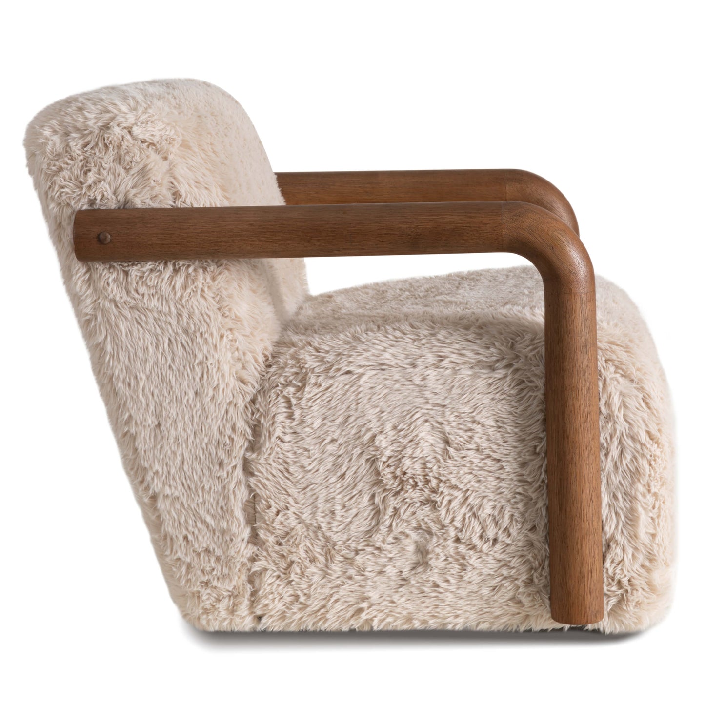 Muir Swivel Chair, Furry Vanilla Chairs